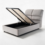 Letto una piazza e mezza Sofaback contenitore in tessuto Aragon 80 light grey