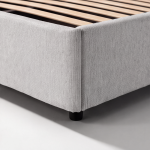 Letto una piazza e mezza Sofaback contenitore in tessuto Aragon 80 light grey