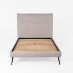 Letto una piazza e mezza Stiletto con rete fissa in tessuto Enjoy 20 grigio chiaro