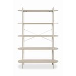 Libreria Hanoi20B con 5 ripiani e struttura in metallo beige