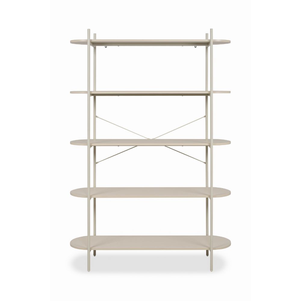 Libreria Hanoi20B con 5 ripiani e struttura in metallo beige