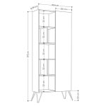 Libreria Jedda bianca con anta rovere 80,6x191