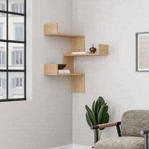 Libreria angolare Luksa colore rovere