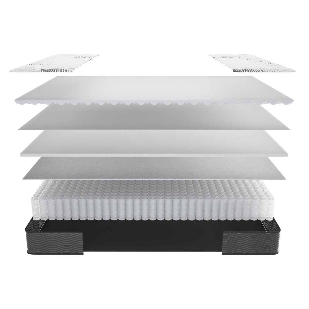 Materasso una piazza e mezza Tarico 120x190x22.3 H cm. con molle insacchettate e strato in memory foam