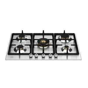 Piano cottura Bertazzoni P755CPROX a gas da 75 cm. 5 zone con dual wok centrale inox