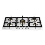 Piano cottura Bertazzoni P905CPROX a gas da 90 cm. 5 zone con dual wok centrale inox