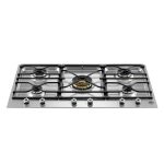 Piano cottura Bertazzoni PM36500X a gas da 90 cm. 5 fuochi con dual wok centrale inox