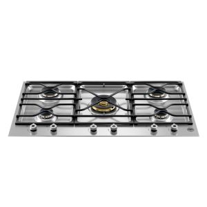 Piano cottura Bertazzoni PM36500X a gas da 90 cm. 5 fuochi con dual wok centrale inox