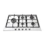 Piano cottura Candy CHG7WL4WTX a gas 5 fuochi con griglie in ghisa 75 cm. inox