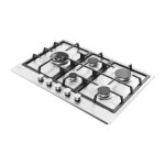 Piano cottura Candy CHG7WL4WTX a gas 5 fuochi con griglie in ghisa 75 cm. inox