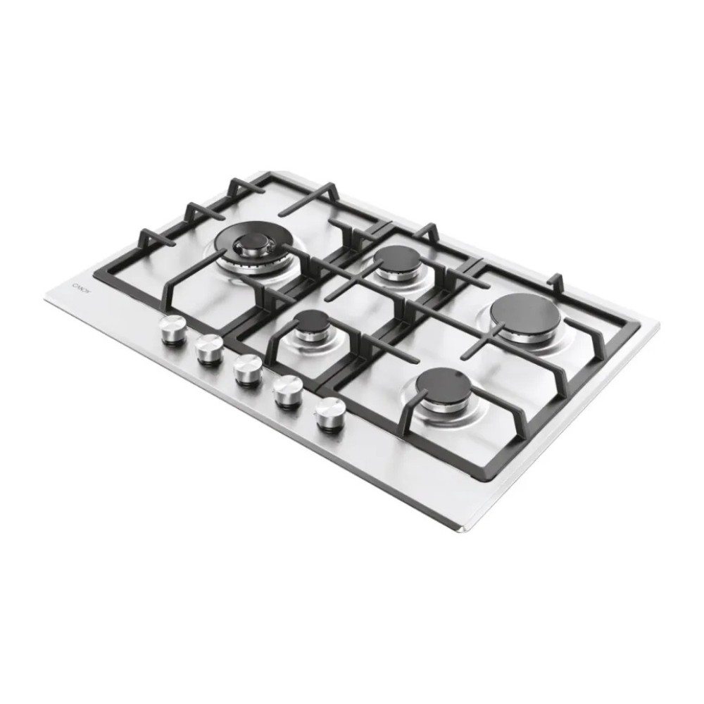 Piano cottura Candy CHG7WL4WTX a gas 5 fuochi con griglie in ghisa 75 cm. inox
