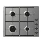 Piano cottura a gas Candy CHW6LBX 4 zone manopole laterali inox