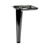Piede in metallo Ago17 per mobili e complementi d'arredo H 17cm. nickel nero