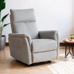 Poltrona alzapersona Motion con recliner elettrico 1 motore in tessuto G378 grigio chiaro melange