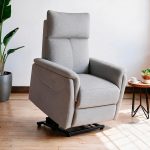 Poltrona alzapersona Motion con recliner elettrico 1 motore in tessuto G378 grigio chiaro melange