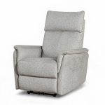 Poltrona alzapersona Motion con recliner elettrico 1 motore in tessuto G378 grigio chiaro melange