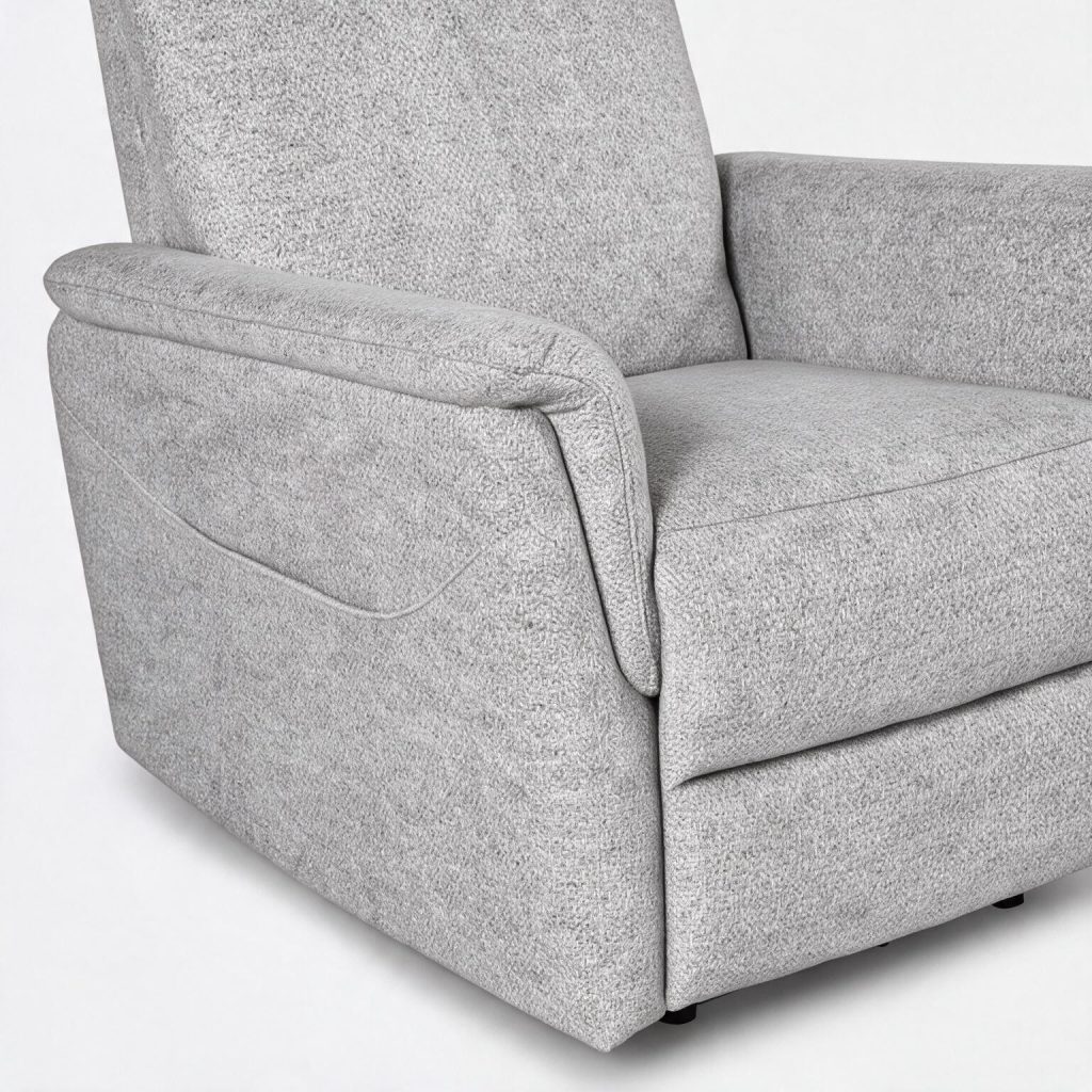 Poltrona alzapersona Motion con recliner elettrico 1 motore in tessuto G378 grigio chiaro melange