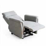 Poltrona alzapersona Motion con recliner elettrico 1 motore in tessuto G378 grigio chiaro melange