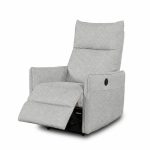 Poltrona relax Melany con recliner elettrico in tessuto G378 grigio chiaro melange