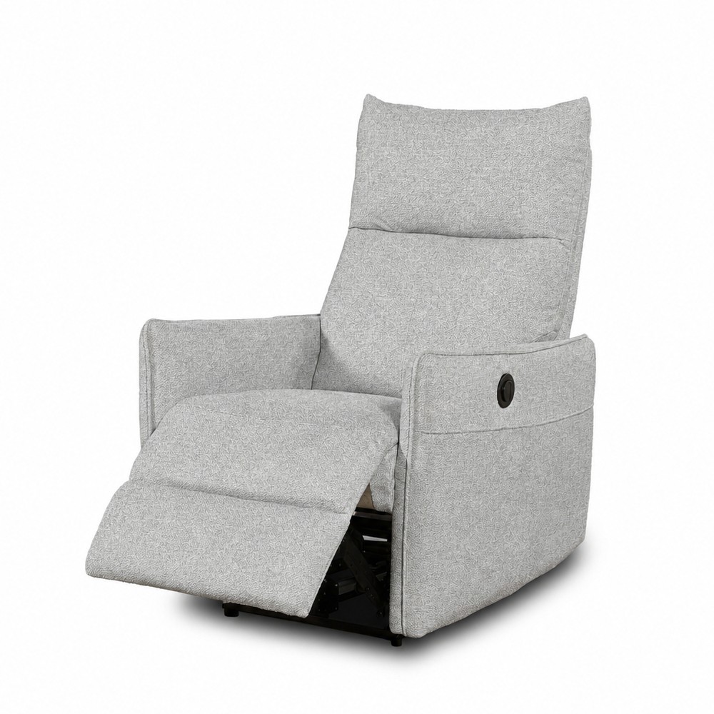 Poltrona relax Melany con recliner elettrico in tessuto G378 grigio chiaro melange