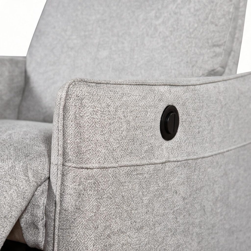 Poltrona relax Melany con recliner elettrico in tessuto G378 grigio chiaro melange