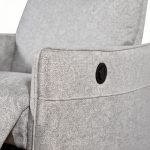 Poltrona relax Melany con recliner elettrico in tessuto G378 grigio chiaro melange