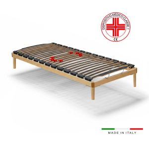 Rete fissa singola Lumea 80x190 con piedini dispositivo medico