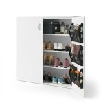 Scarpiera Duo 2 ante battenti con 3 cestelli portascarpe per anta capienza 12 paia colore bianco Made in Italy