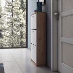 Scarpiera Slim 3 ante a ribalta capienza 9 paia colore scocca nodo e ante bianco Made in Italy
