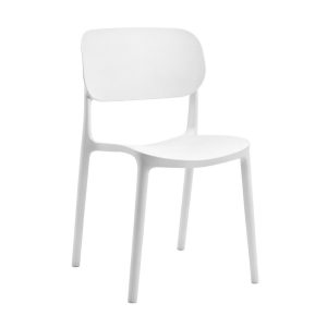 Sedia in polipropilene Loop con schienale ergonomico con apertura colore bianco set 4 pezzi