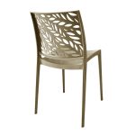 Sedia in polipropilene Luma con schienale con dettaglio con foglie taupe set 4 pezzi