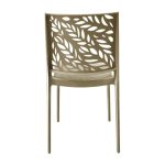 Sedia in polipropilene Luma con schienale con dettaglio con foglie taupe set 4 pezzi