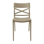 Sedia in polipropilene Mami con schienale incrociato light taupe set 4 pezzi