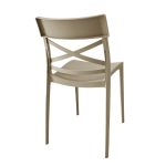 Sedia in polipropilene Mami con schienale incrociato light taupe set 4 pezzi