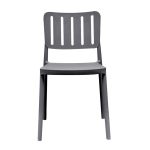 Sedia in polipropilene Nexa con schienale con aperture verticali dark grey set 4 pezzi