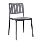 Sedia in polipropilene Nexa con schienale con aperture verticali dark grey set 4 pezzi
