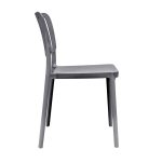 Sedia in polipropilene Nexa con schienale con aperture verticali dark grey set 4 pezzi