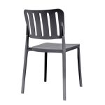 Sedia in polipropilene Nexa con schienale con aperture verticali dark grey set 4 pezzi