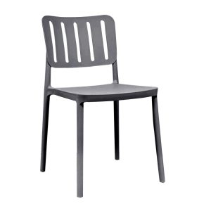 Sedia in polipropilene Nexa con schienale con aperture verticali dark grey set 4 pezzi