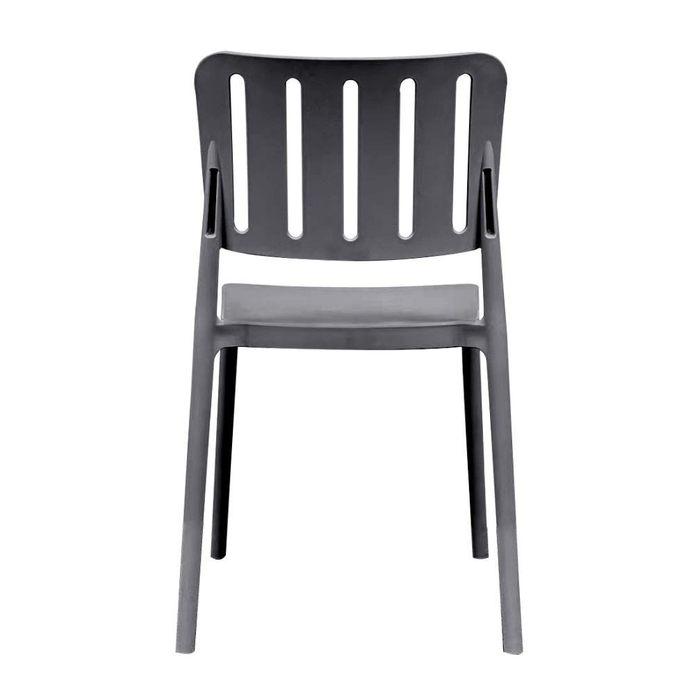 Sedia in polipropilene Nexa con schienale con aperture verticali dark grey set 4 pezzi