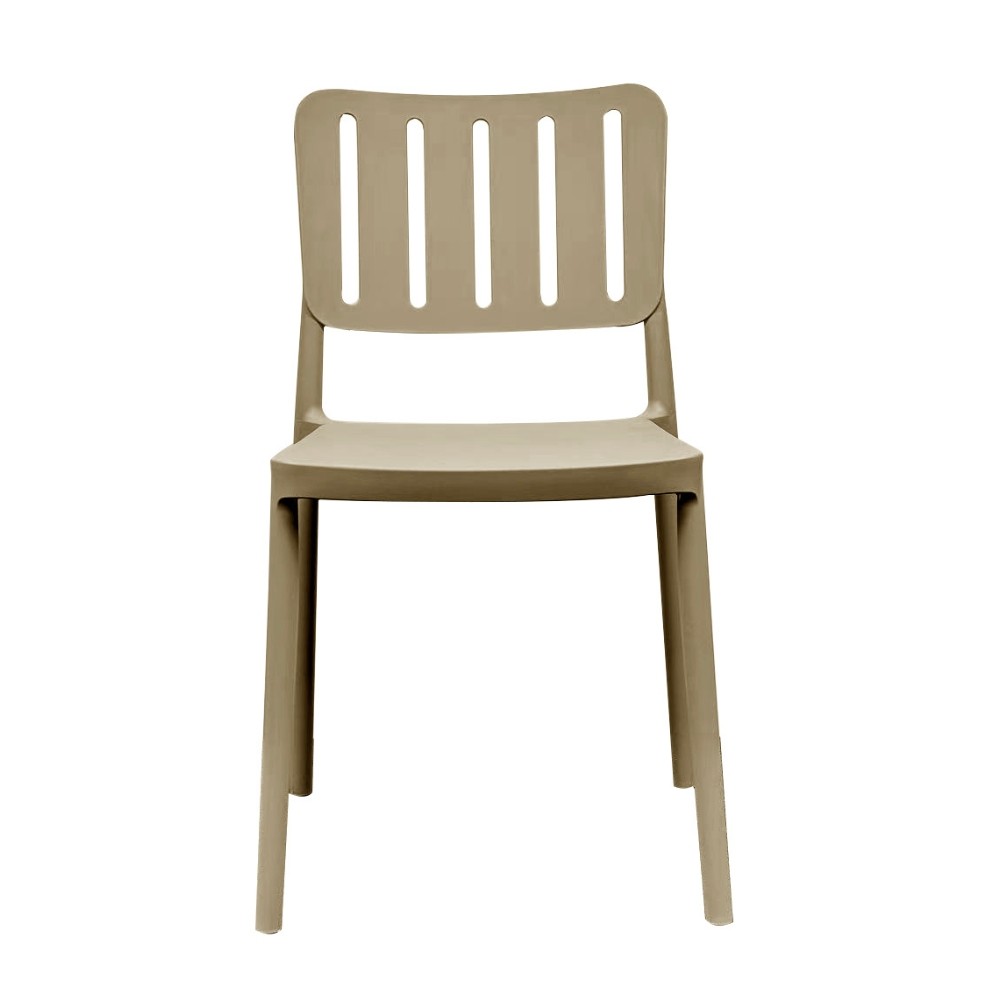 Sedia in polipropilene Nexa con schienale con aperture verticali taupe set 4 pezzi