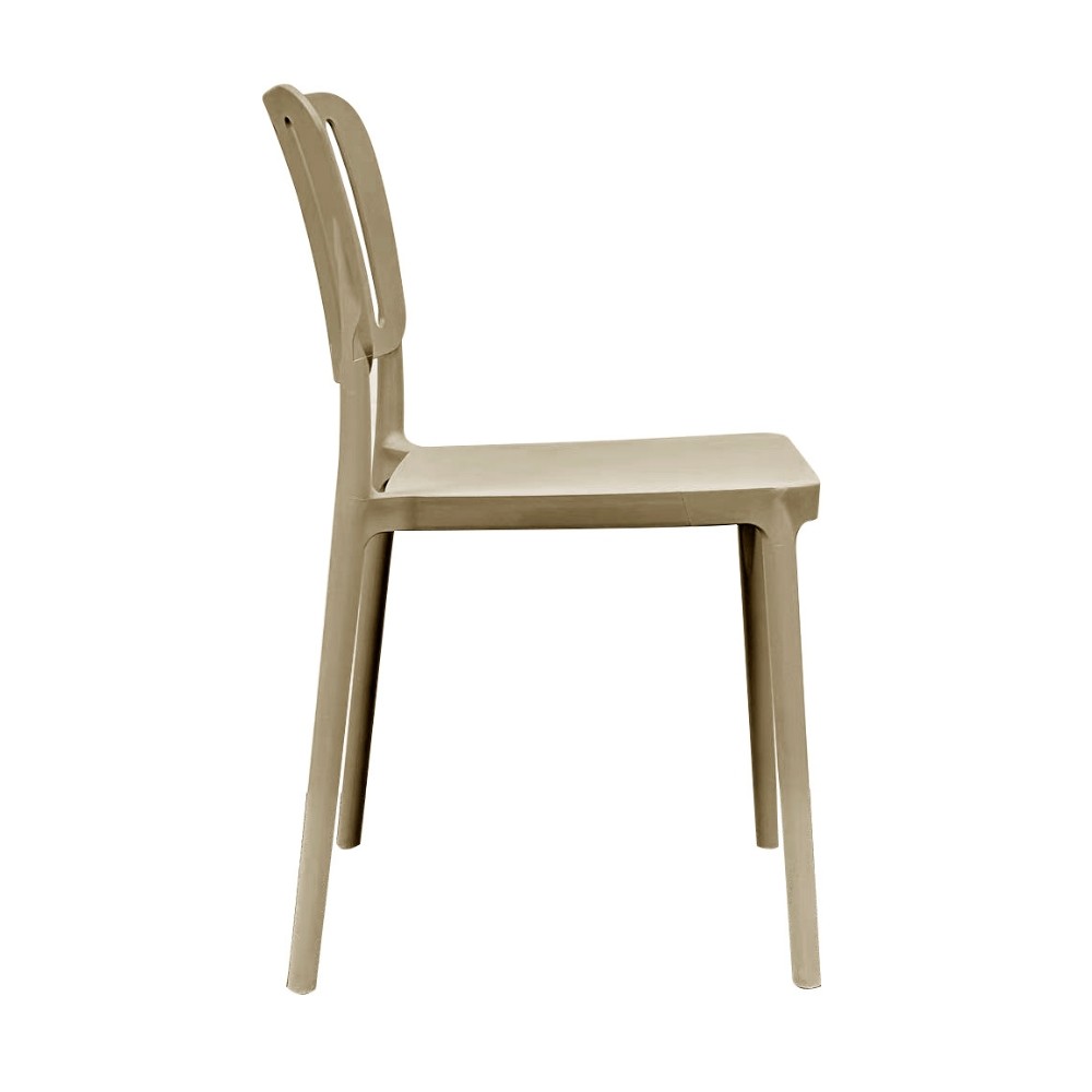 Sedia in polipropilene Nexa con schienale con aperture verticali taupe set 4 pezzi