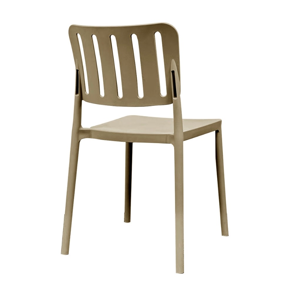 Sedia in polipropilene Nexa con schienale con aperture verticali taupe set 4 pezzi