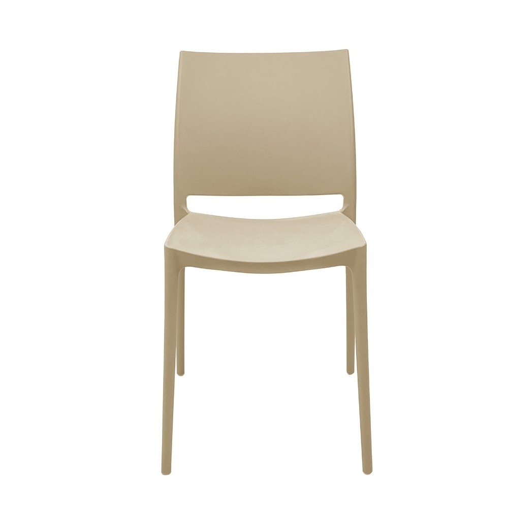 Sedia in polipropilene Sfera con design ergonomico colore cashmere set 4 pezzi