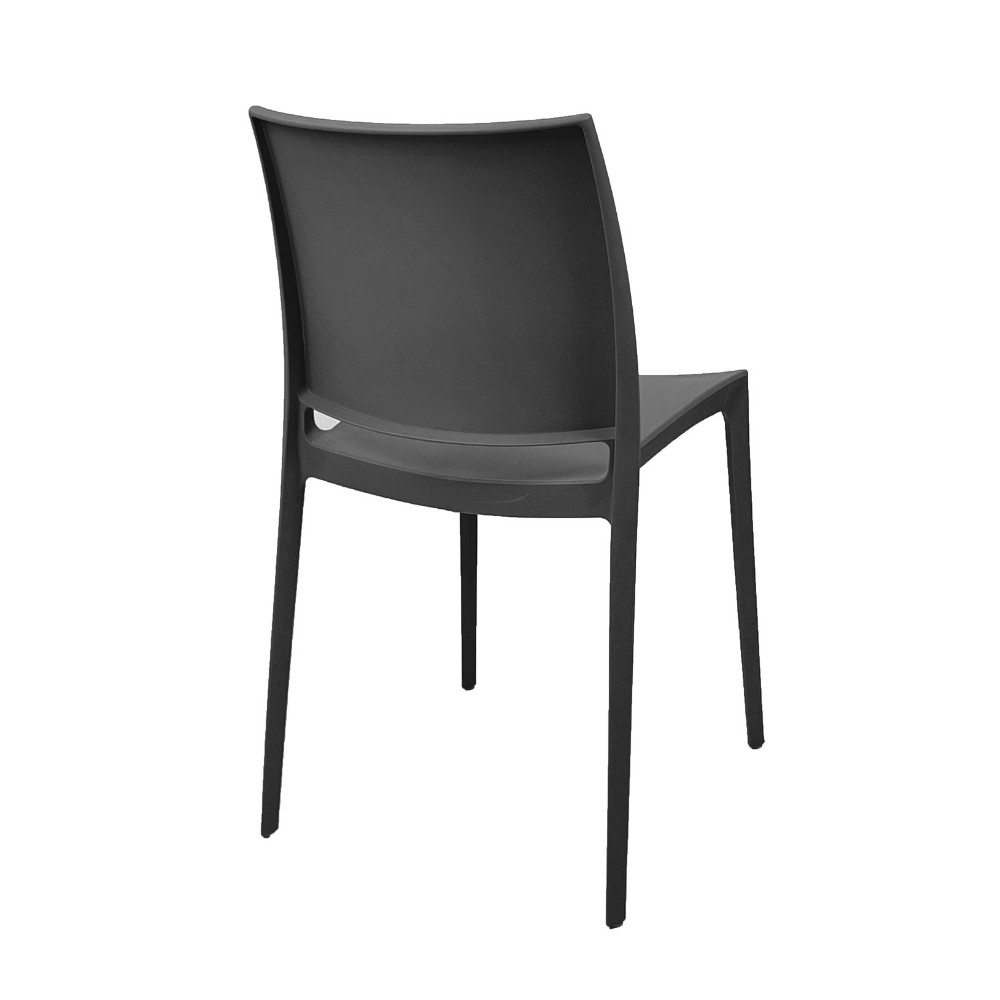 Sedia in polipropilene Sfera con design ergonomico colore dark grey set 4 pezzi