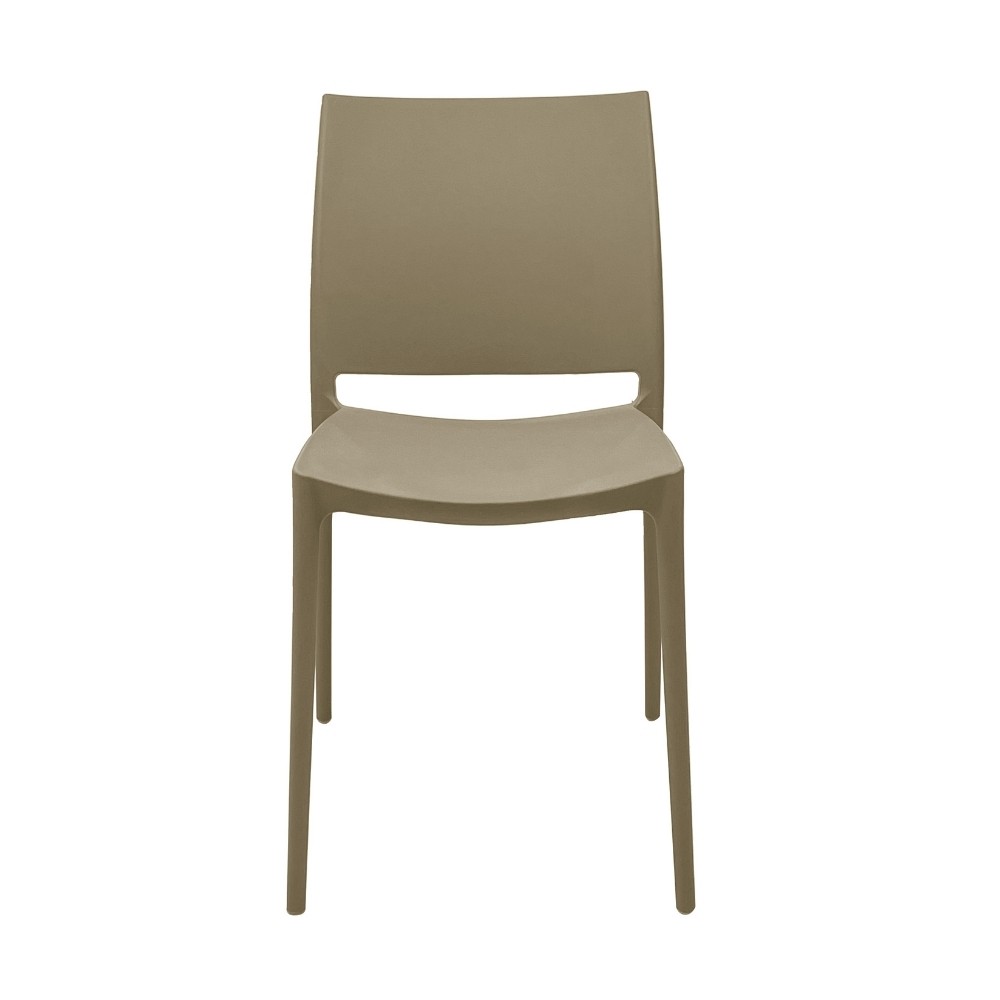 Sedia in polipropilene Sfera con design ergonomico colore taupe set 4 pezzi