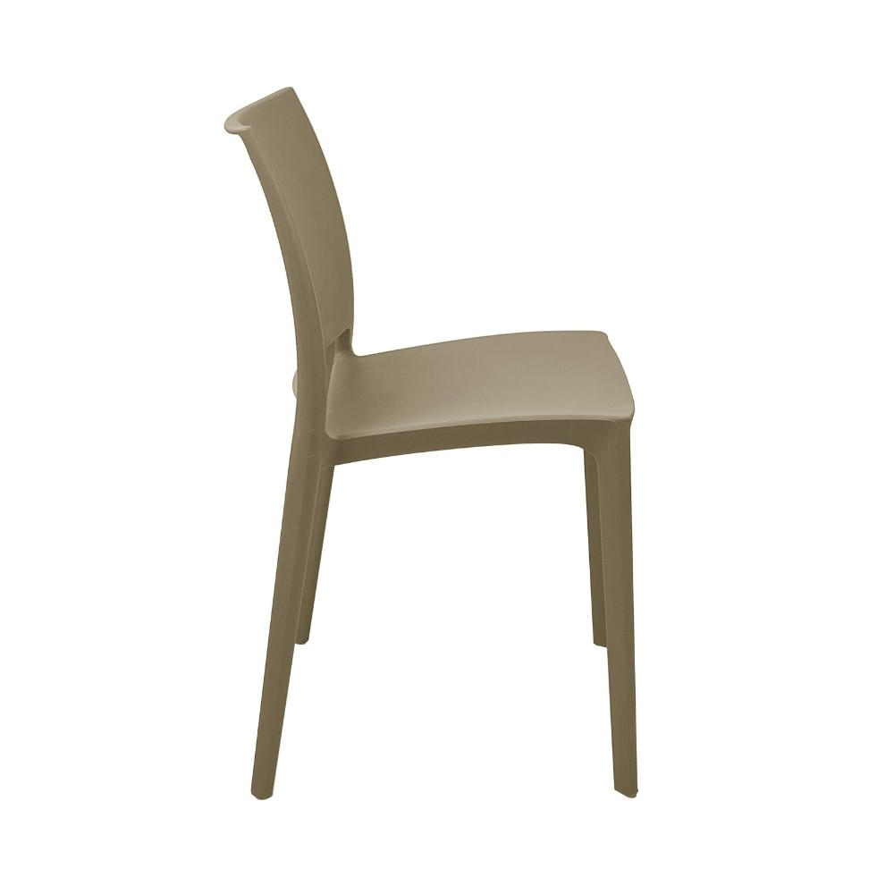 Sedia in polipropilene Sfera con design ergonomico colore taupe set 4 pezzi
