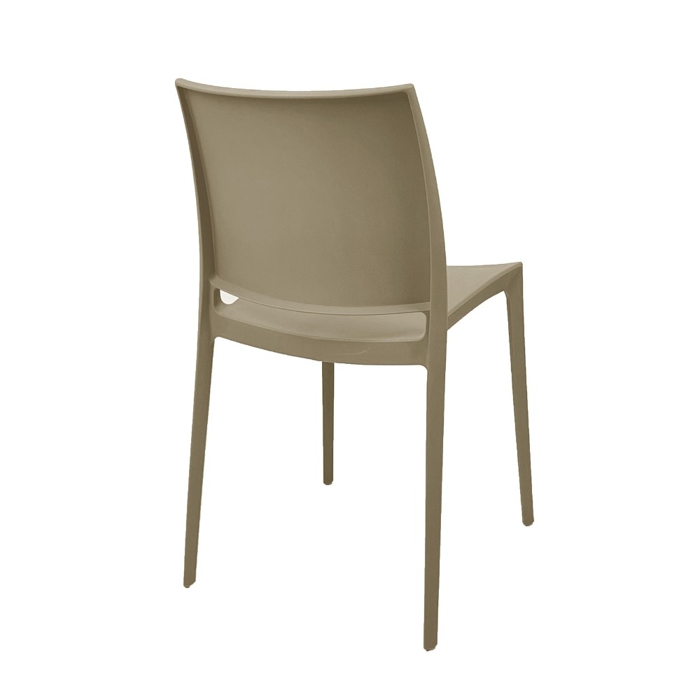 Sedia in polipropilene Sfera con design ergonomico colore taupe set 4 pezzi