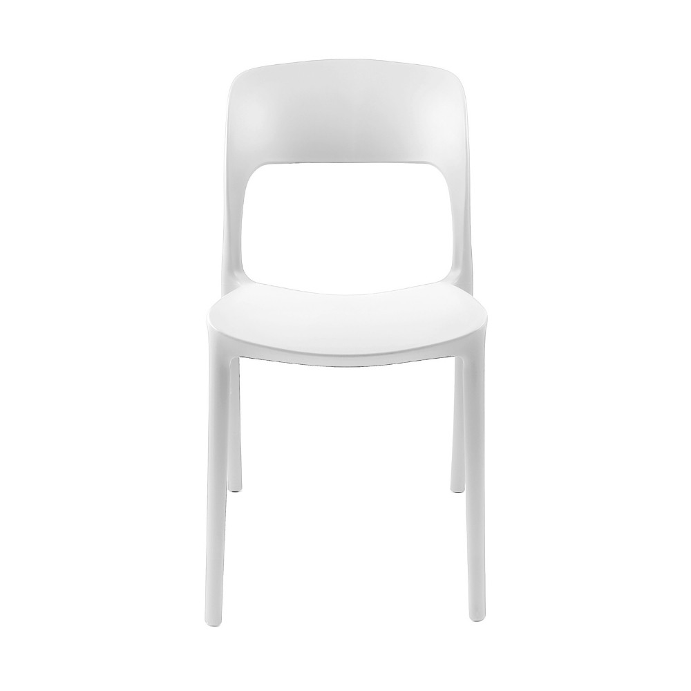 Sedia in polipropilene Vela con schienale ergonomico con apertura centrale colore bianco set 4 pezzi