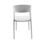 Sedia in polipropilene Vela con schienale ergonomico con apertura centrale colore bianco set 4 pezzi